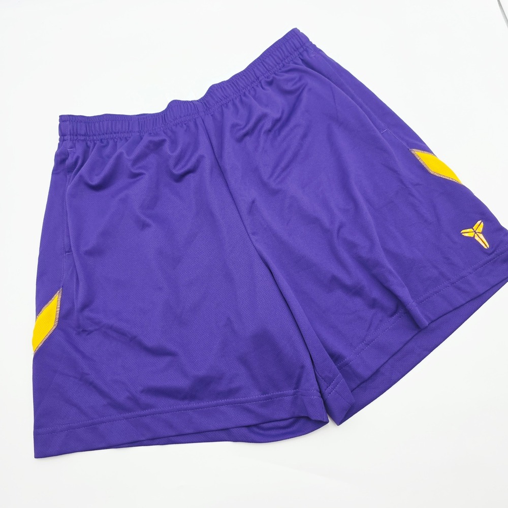 Nike Lakers Kobe Bryant Mamba Basketball Shorts Purple Yellow XL HJ1005-547